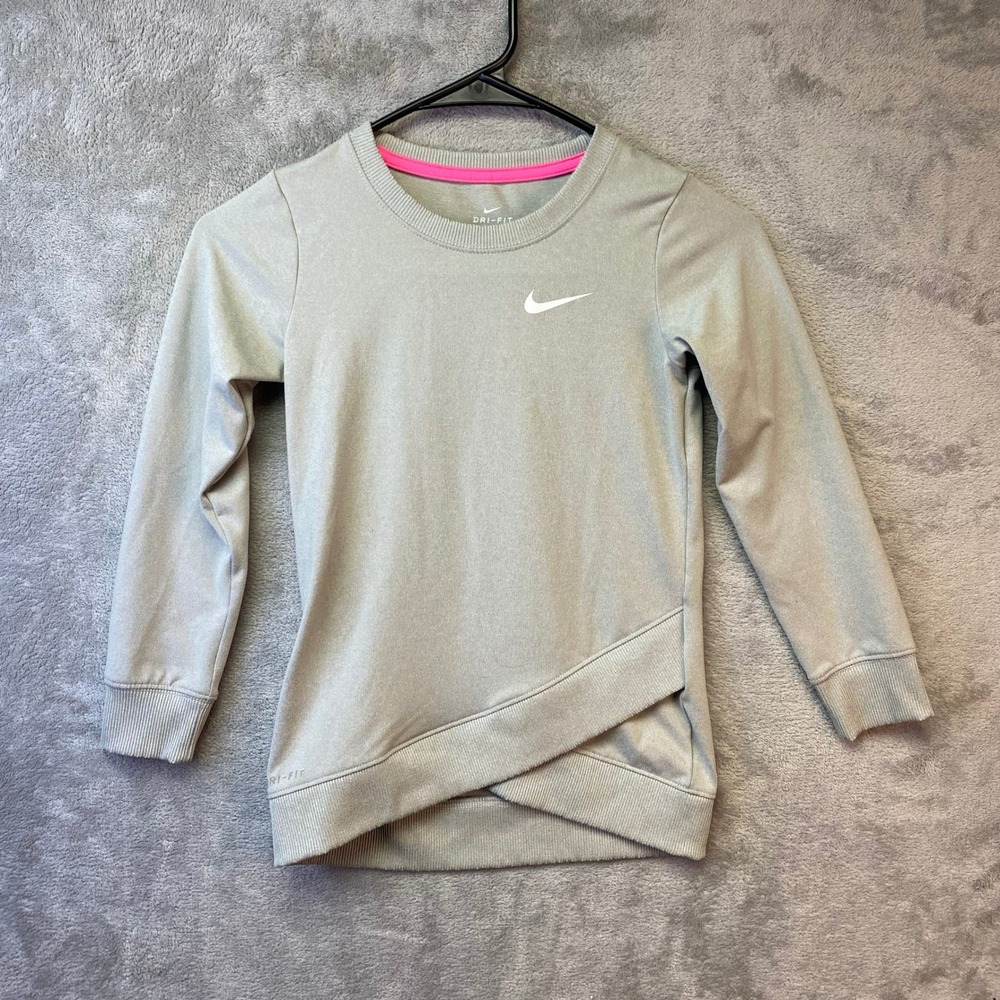Nike‎ Dri-FIT Girls Long Sleeve Performance Top Green Size 6 5-6 YRS